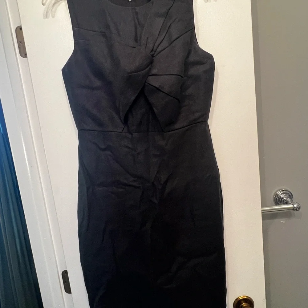 J. Crew Black Midi Dress with Bow Detail - Picture 1 of 6